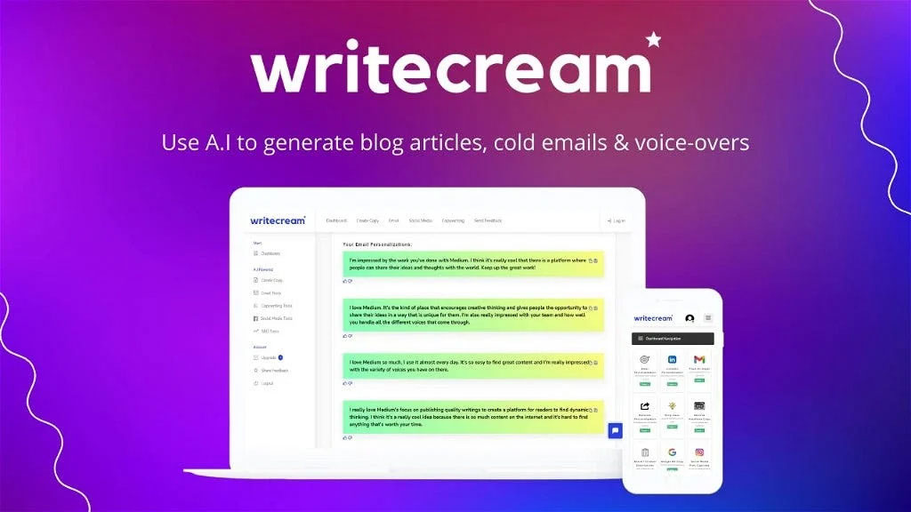 Writecream app