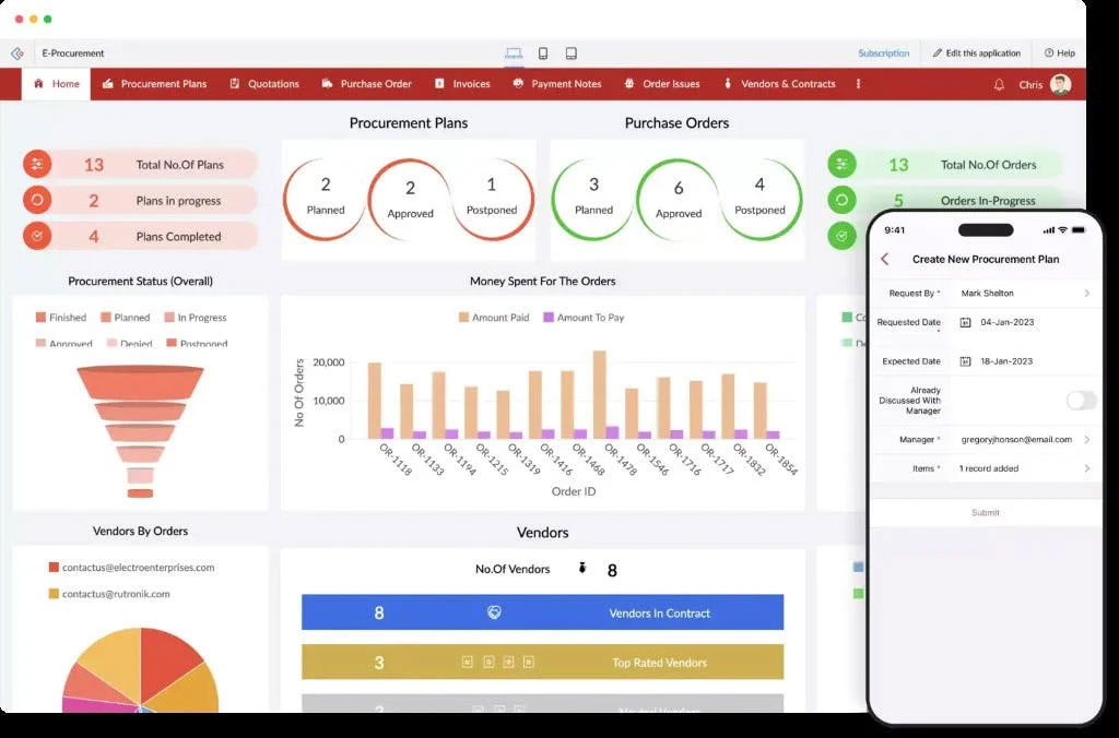 Zoho Creator’s Workflow Management Software