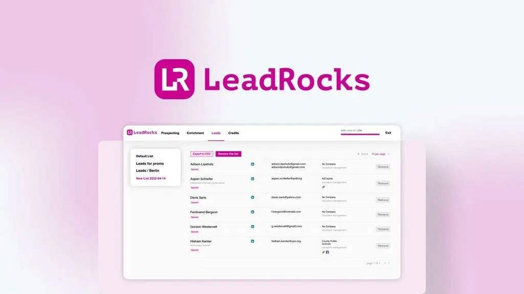 LeadRocks app