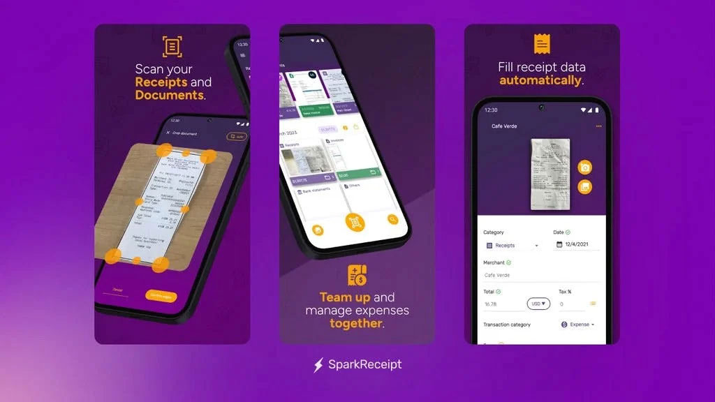 SparkReceipt app features